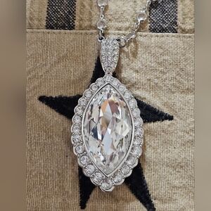 Swarovski Pear Shaped Clear Cut Crystal Necklace
